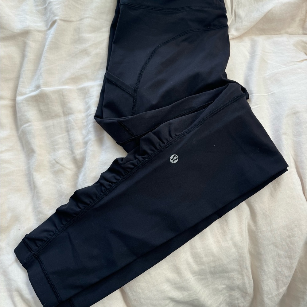 Lulu lemon black leggings with ruffle on ankle